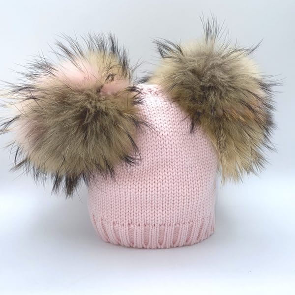 Catya - Cappello due pon pon - Rosa Cipria