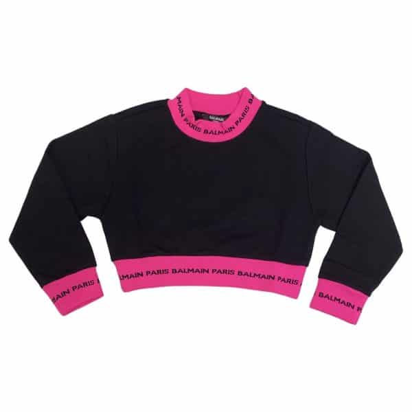 Balmain - Felpa per bimba - Nera Fucsia
