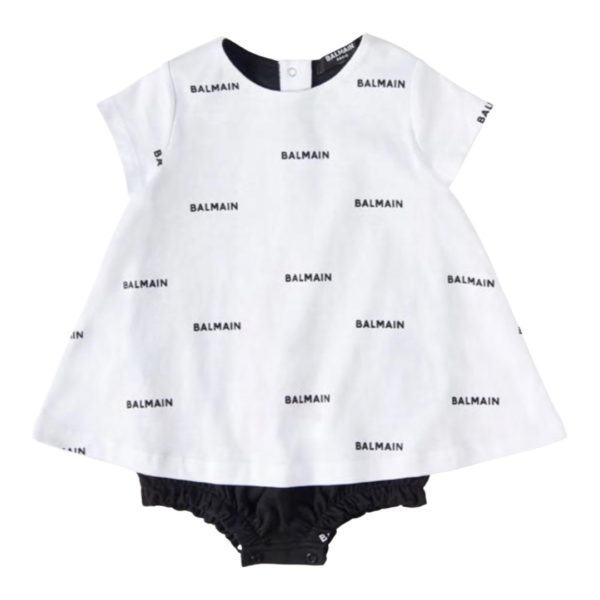 Balmain - Abito neonata - Bianco Nero