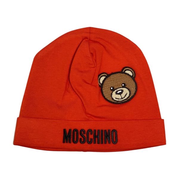 Moschino - Cappello con orsetto -Rosso