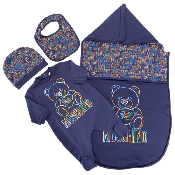 Moschino - Tutina cappello bavetta - Blu