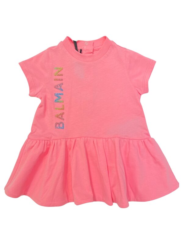 Balmain - Abito neonata con logo glitter