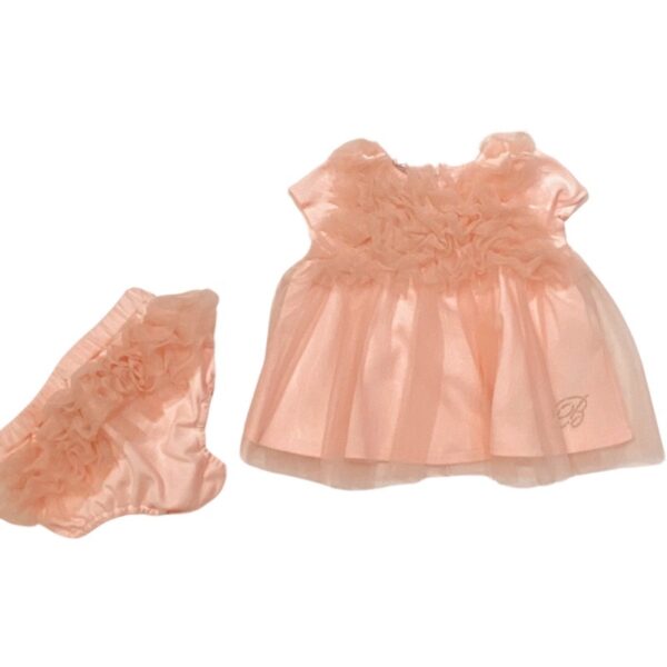 Miss Blumarine - Abito neonata rosa con tulle