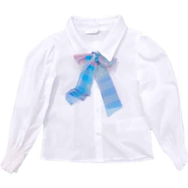 U+È - Camicia bambina con fiocco in tulle