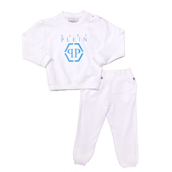 Philipp Plein - completo felpa e pantalone bianco