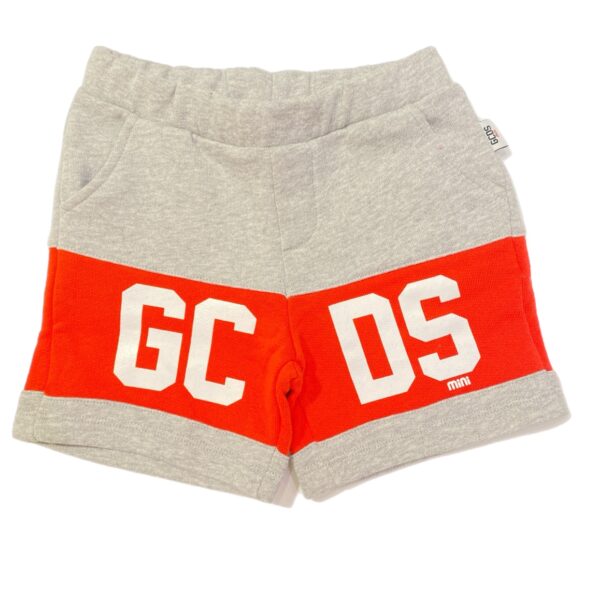 Gcds - Bermuda grigio con logo rosso e bianco