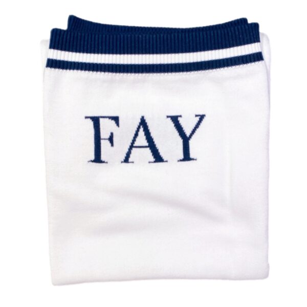 Fay - Coperta bianca e blu logata