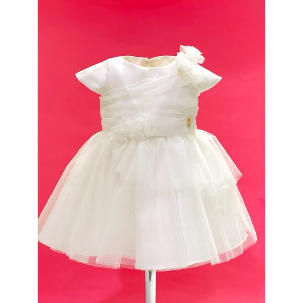 Miss Blumarine - Abito bianco con tulle logato