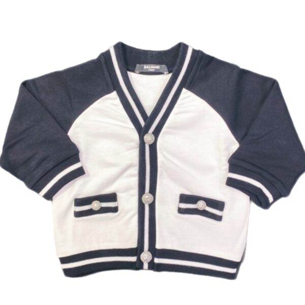 Balmain - Felpa bianca e nera con logo