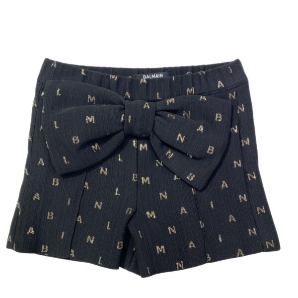 Balmain - Pantaloncino nero logato con fiocco