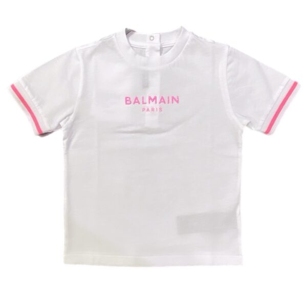 Balmain - T Shirt manica corta con logo fucsia