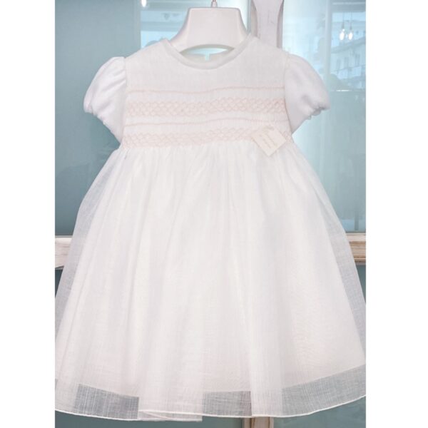 Amaya - Abito cerimonia bianco e rosa