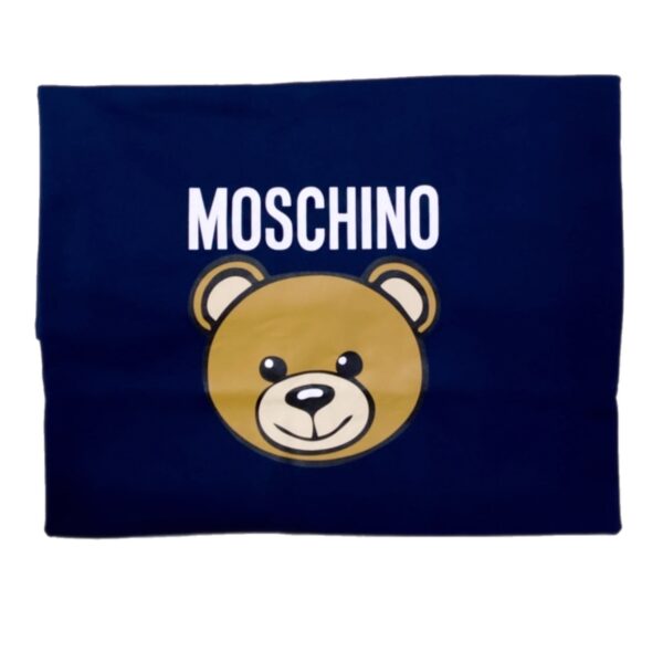 Moschino - Coperta blu logata con orsetto