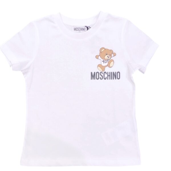Moschino - T Shirt bianca logata manica corta