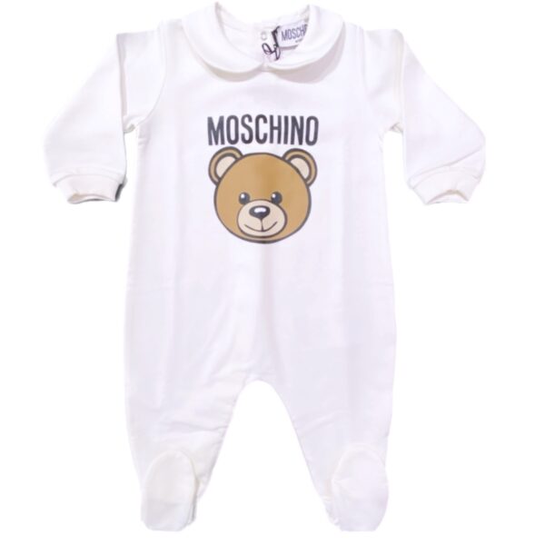 Moschino - Tutina panna logata collo tondo