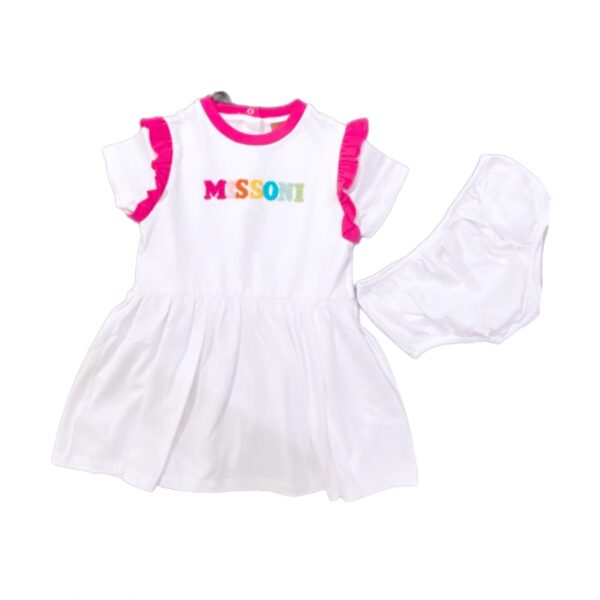 Missoni - Abito bianco e fucsia con mutandina