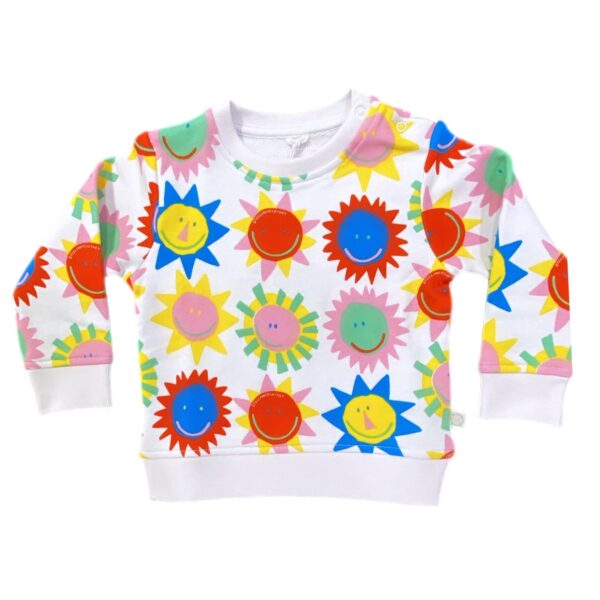 Stella Mccartney - Felpa bianca con sole colorati