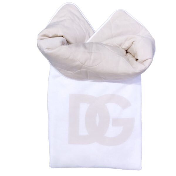 Dolce & Gabbana - Coperta bianca e beige con logo