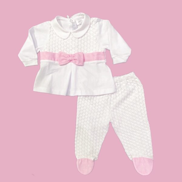 I Delfi - Completo due pezzi bianco e rosa