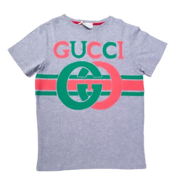 Gucci - T Shirt grigia logata