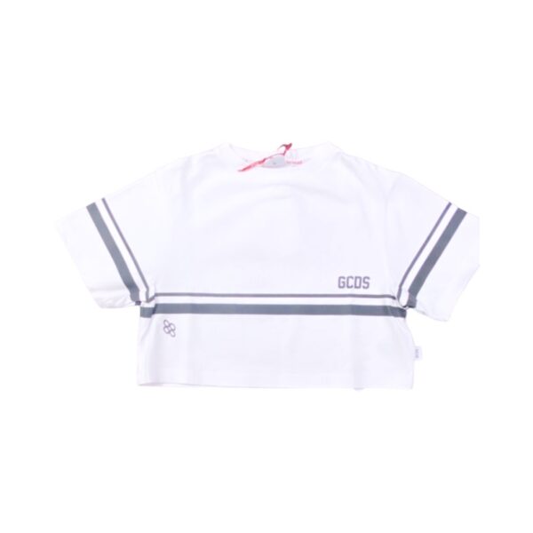Gcds - T Shirt corta bianca con logo