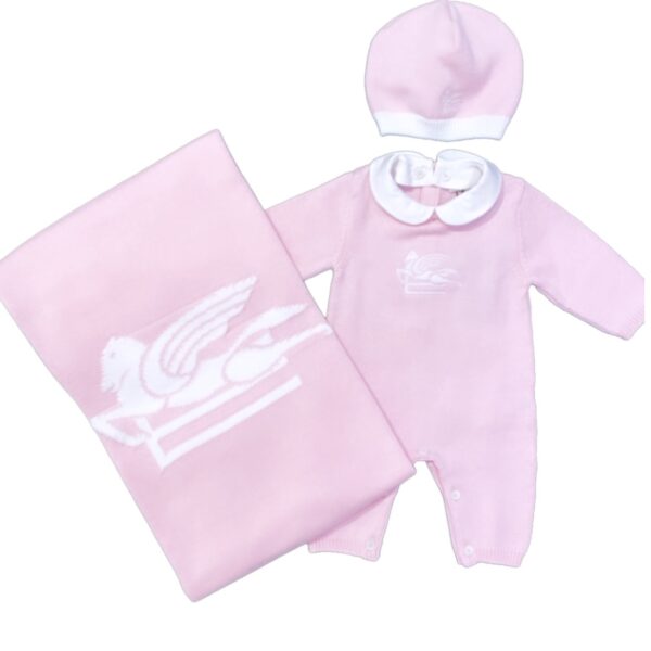 Etro - Coperta rosa con logo bianco