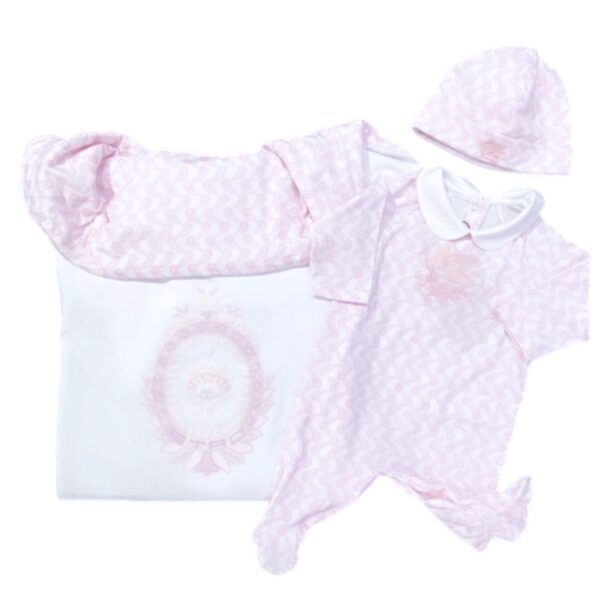 Etro - Coperta bianca e rosa logata