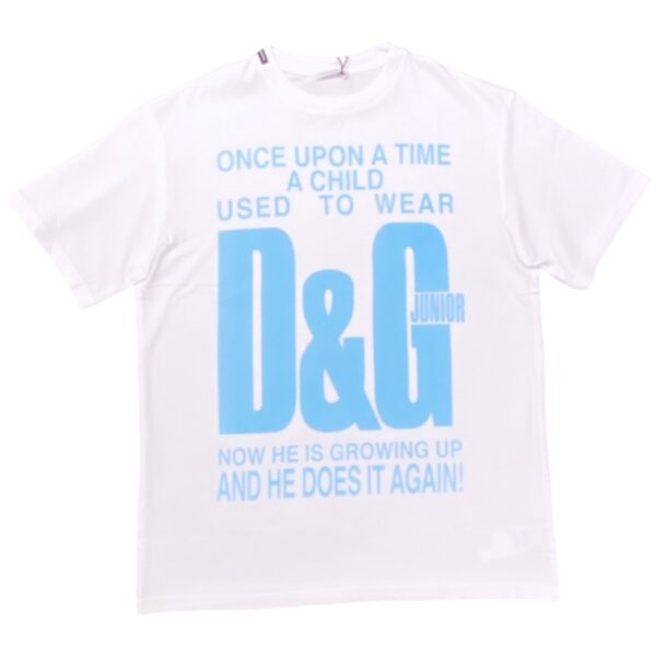 Dolce & Gabbana - T Shirt bianca con logo cielo