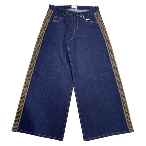Fendi - Pantalone in jeans con bande logate