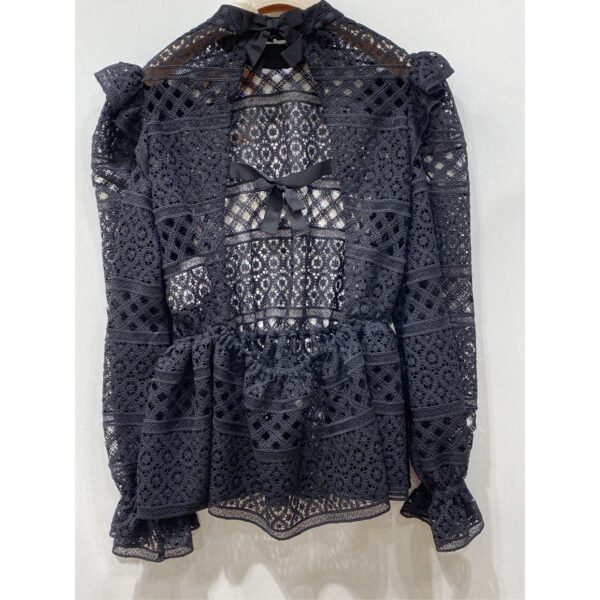 Elisabetta Franchi - Blusa nera ricamata