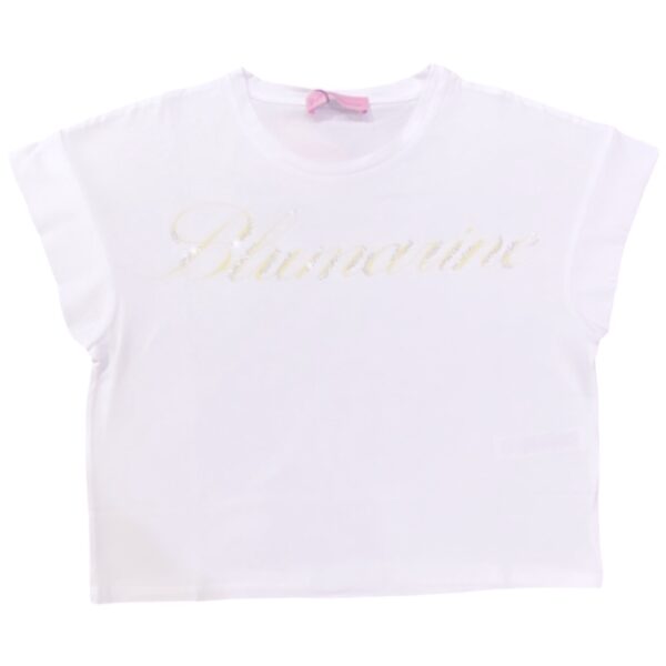 Miss Blumarine - T Shirt bianca logata