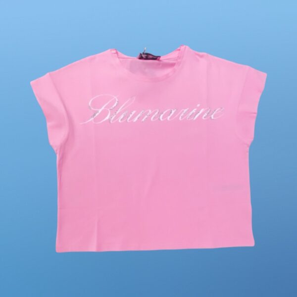Miss Blumarine - T Shirt bambina rosa logata