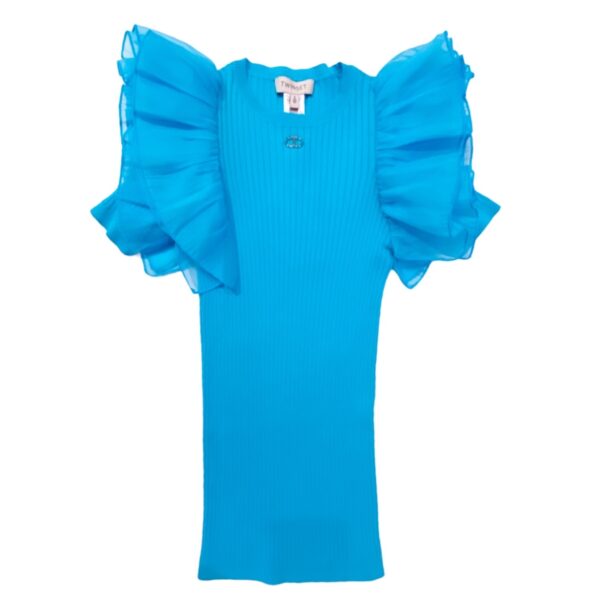Twinset - Abito bambina azzurro logato