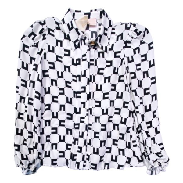 Elisabetta Franchi - Camicia bianca e nera logata