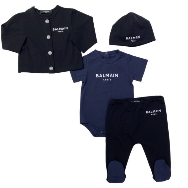 Balmain - Kit regalo bambino logato blu