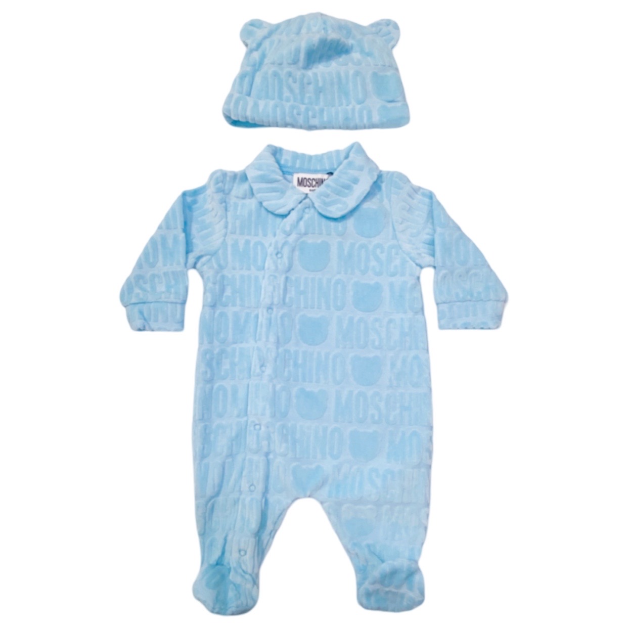 Moschino - Tutina con cappello neonato - Cielo