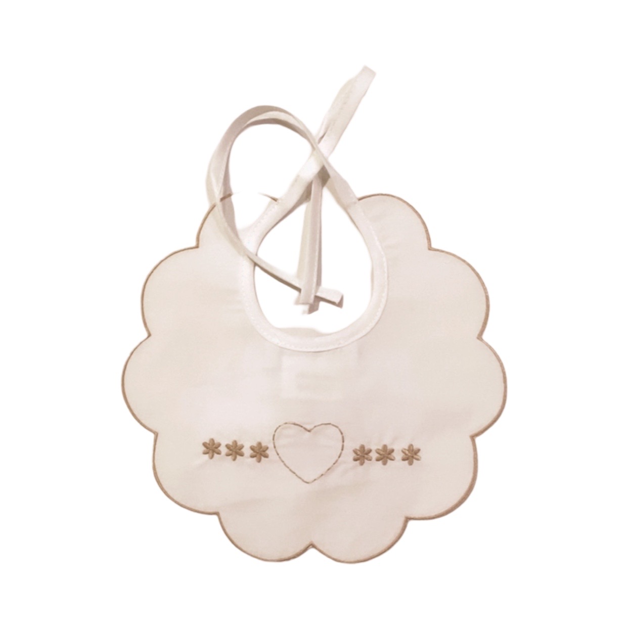 I Delfi - Bavetta per neonata - Bianca Beige