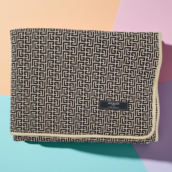 Balmain - Coperta per neonati bordo beige