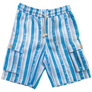 Dolce&Gabbana - Bermudone a righe con logo