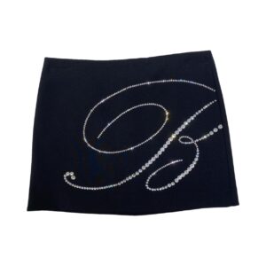 Miss Blumarine - Gonna con logo cristalli - nera