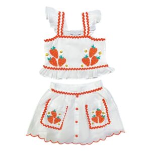 Stella McCartney - Top tema fragole - Bianco