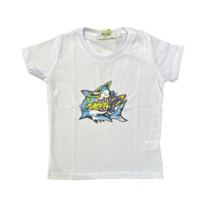 Mousse - T-shirt shark - bianca