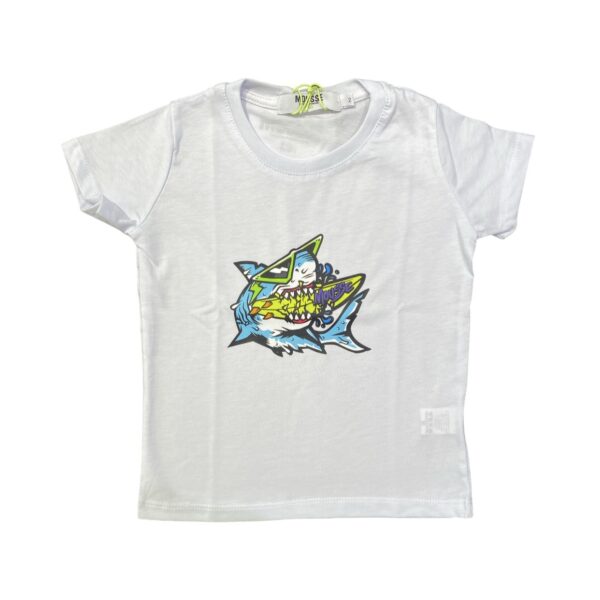 Mousse - T-shirt shark - bianca