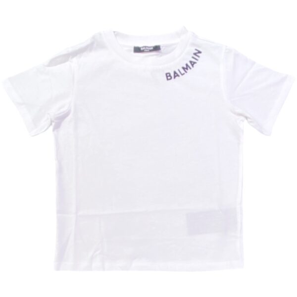 Balmain - T-shirt con logo al girocollo