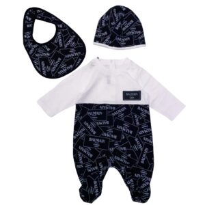 Balmain - Tutina cappello e bavetta