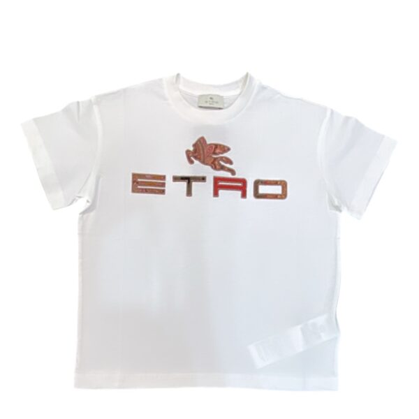 Etro - T-shirt con logo - fantasia
