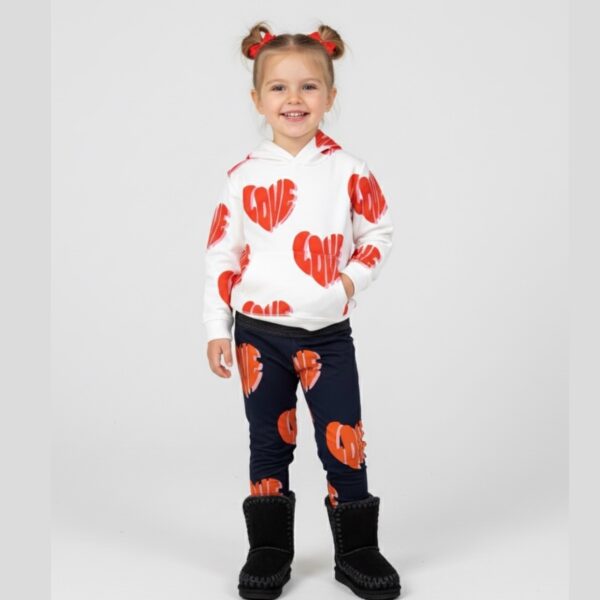 Stella McCartney - Felpa con cuori con cappuccio