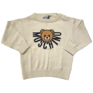 Moschino - Maglia con orsetto - Panna