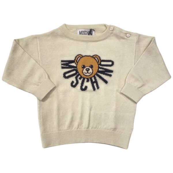 Moschino - Maglia con orsetto - Panna