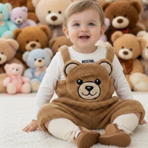 Moschino - set salopette e t-shirt per neonati